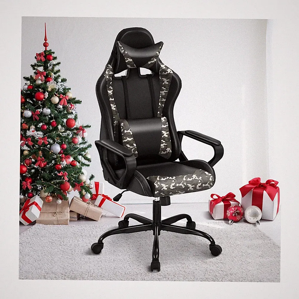 Camo Gaming Chair - High Back Ergonomic Office & PC Gaming Chair with Wheels,...
