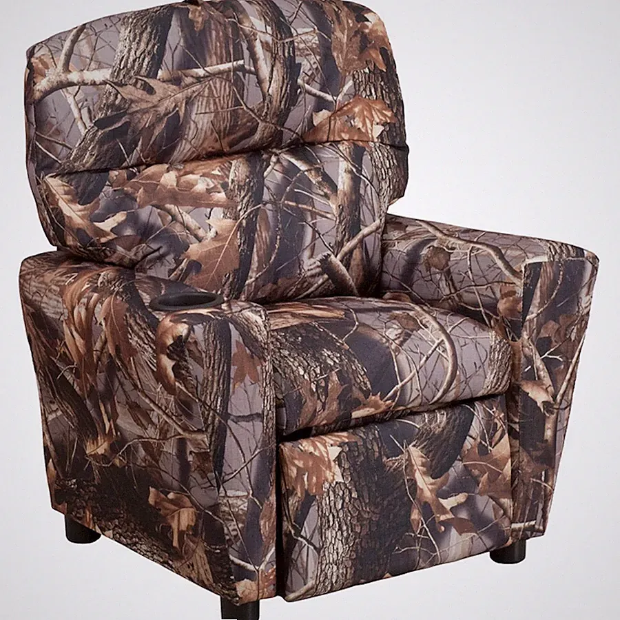 Flash Camo Fabric Kids Recliner, Cup Holder - BT-7950-KID-CAMO-GG