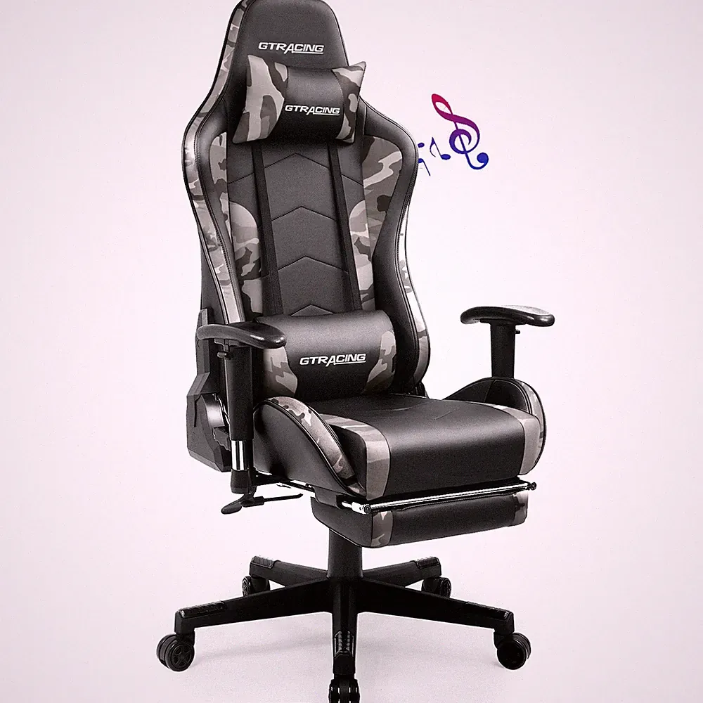 Gaming Chair-Footrest and Bluetooth Speakers Music Heavy Duty Ergonomic Chair