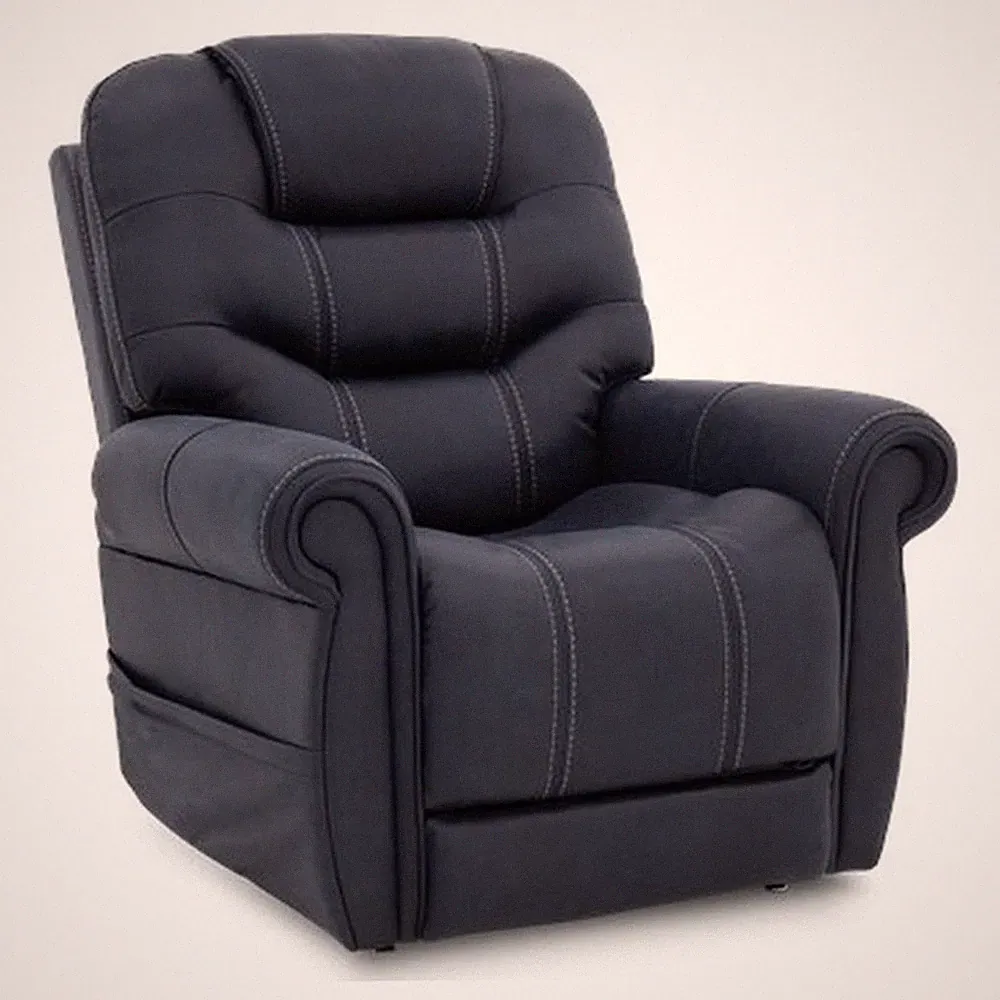 Pemberly Row Fabric Power Lift Recliner with 3 Zone Heat in Canyon Ocean