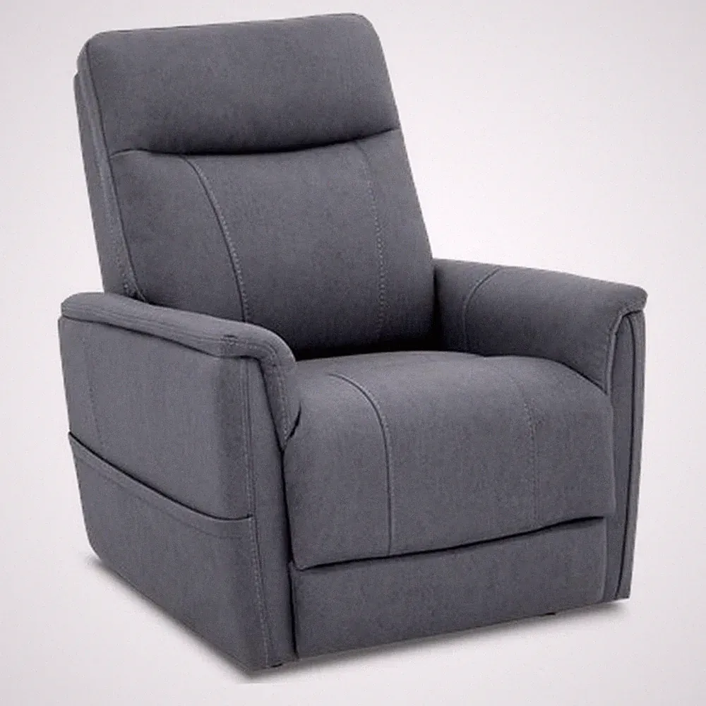 Pemberly Row Fabric Power Lift Recliner with 3 Zone Heat in Jumbo Slate