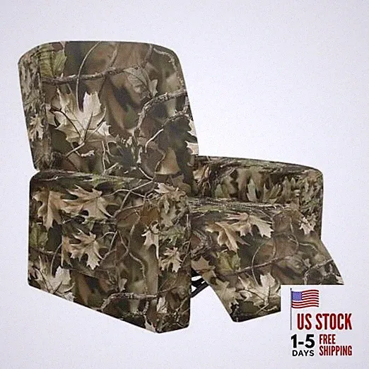 Print Recliner Chair Covers, Stretch Recliner Cover with Elastic Hunting Camo